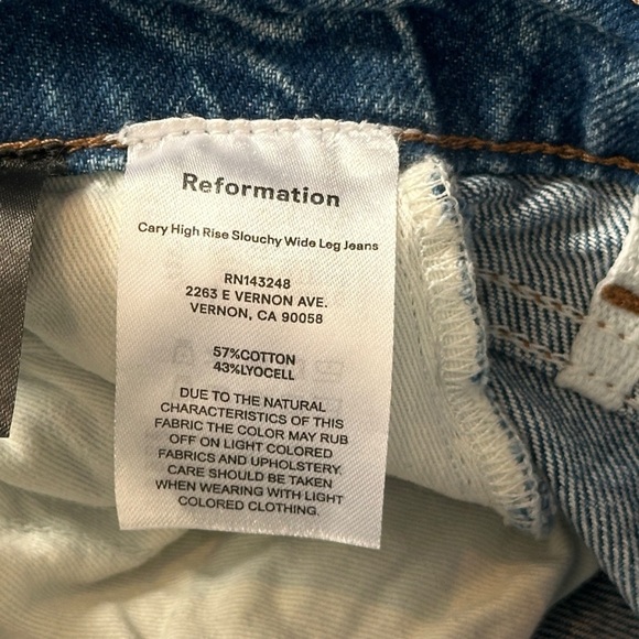 Reformation Cary Slouchy Wide Leg High Rise Jeans in Colorado Women’s 27 - Picture 7 of 8